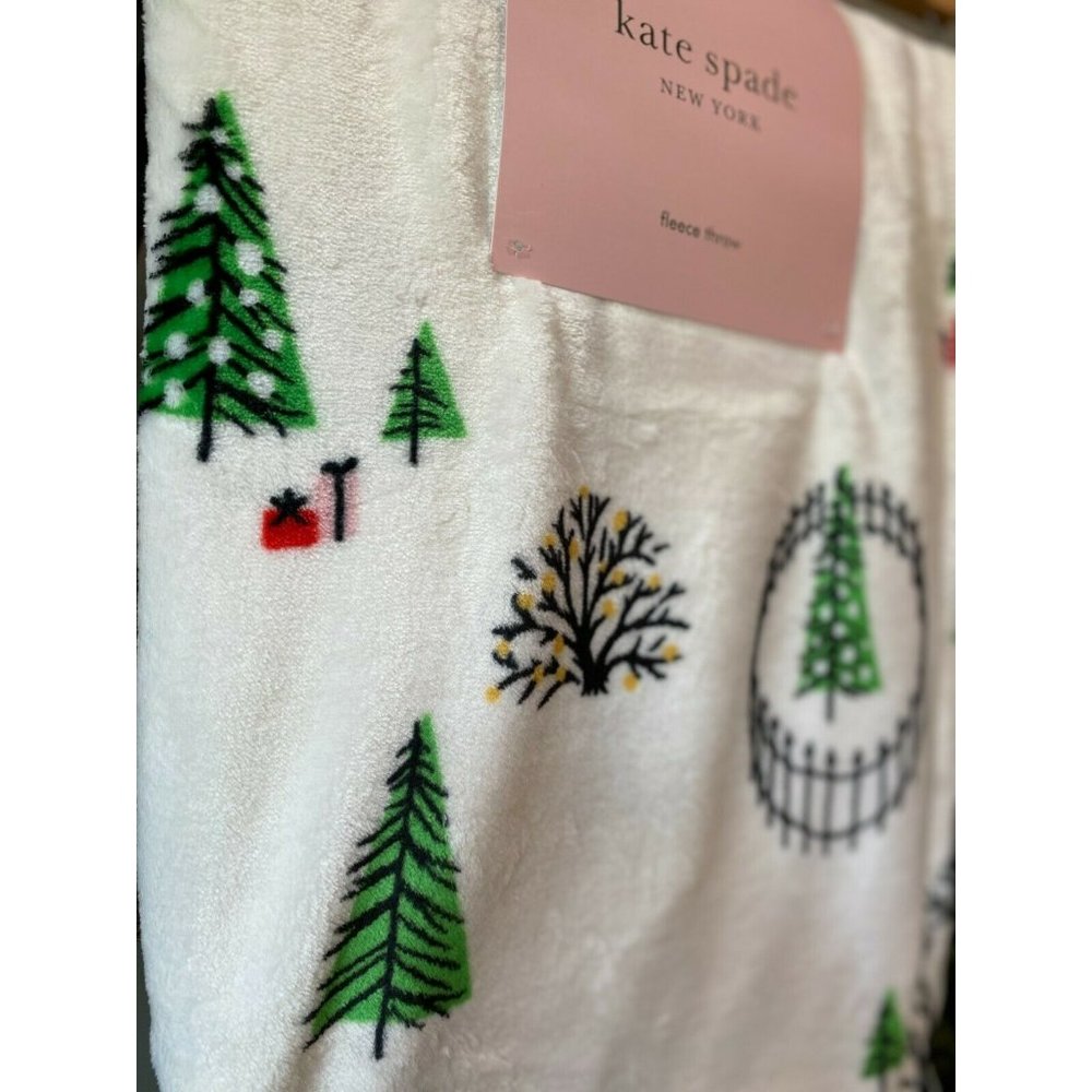 (Sold) Kate Spade Christmas Tree Plush Fleece Bla - Picture 4 of 6